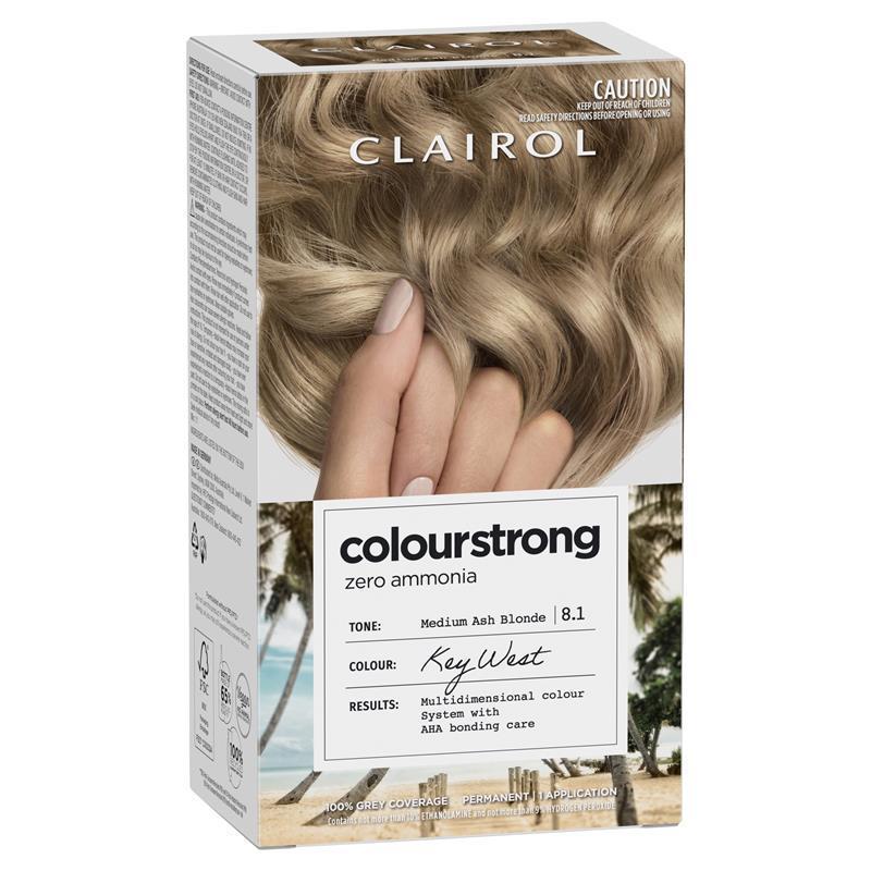 Clairol Colour Strong Permanent Colour Kit 8.1 Medium Ash Blonde - Ammonia Free
