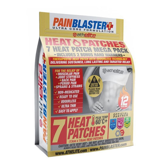 Athelite Powered By Pain Blaster Heat Patches 7 Pack - Effective Pain Relief