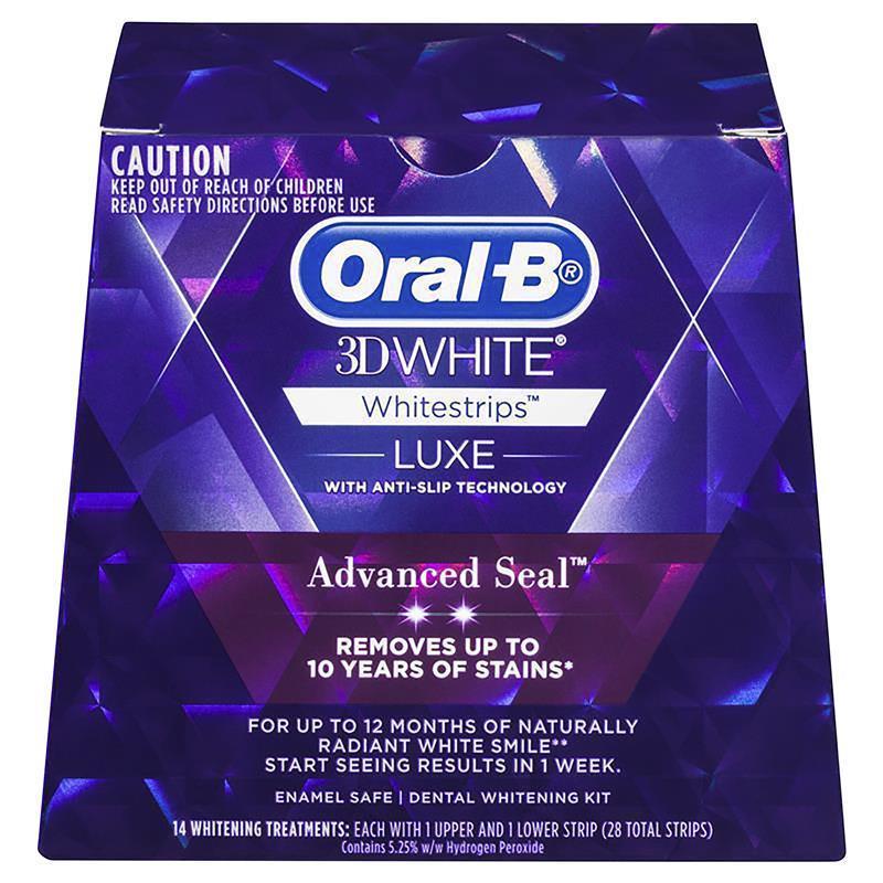 Oral-B 3D White Luxe Advanced Seal 14 Teeth Whitening Treatments - Enamel Safe