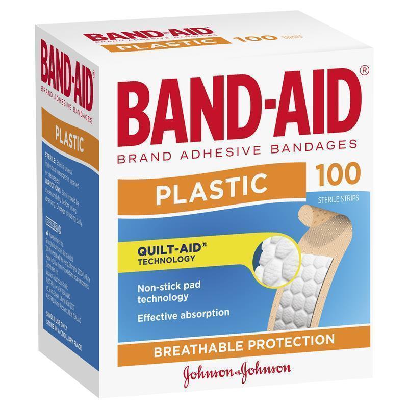 Band-Aid Plastic Strips 100 Pack - Advanced Wound Care