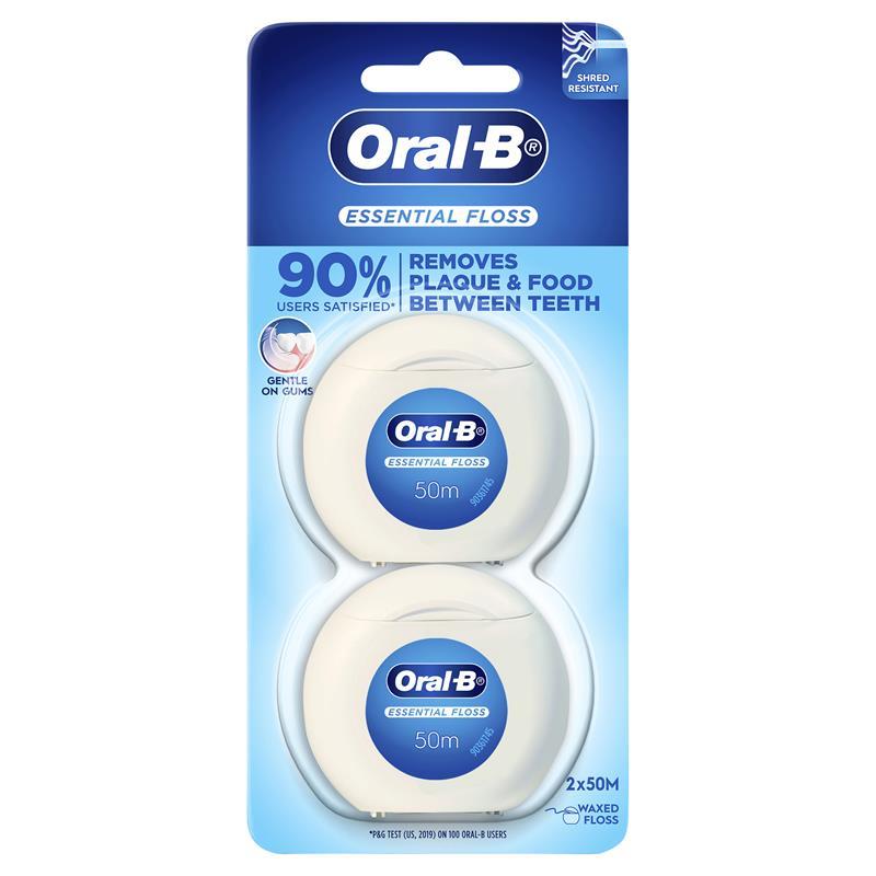 Oral-B Essential Floss - 2x50m for Comprehensive Dental Care