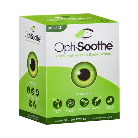 Opti-Soothe Preservative-Free Eyelid Wipes - 30 Wipes for Daily Hygiene
