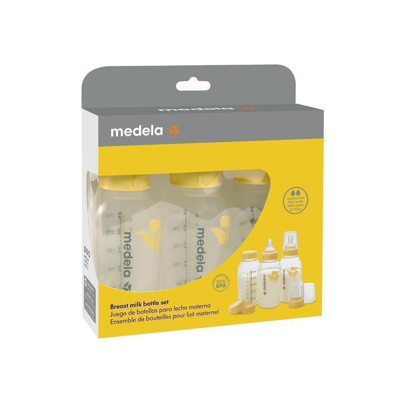 Medela 250ml Breastmilk Bottle with Wide Base Teat - 3 Pack