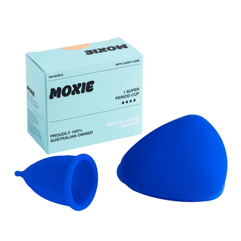 Moxie Menstrual Cup with Purse-worthy Pod Super