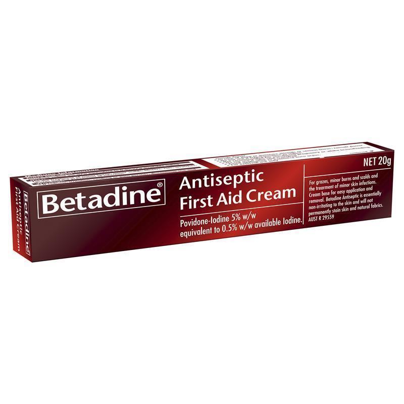 Betadine Antiseptic First Aid Cream 20g - Effective Skin Infection Treatment