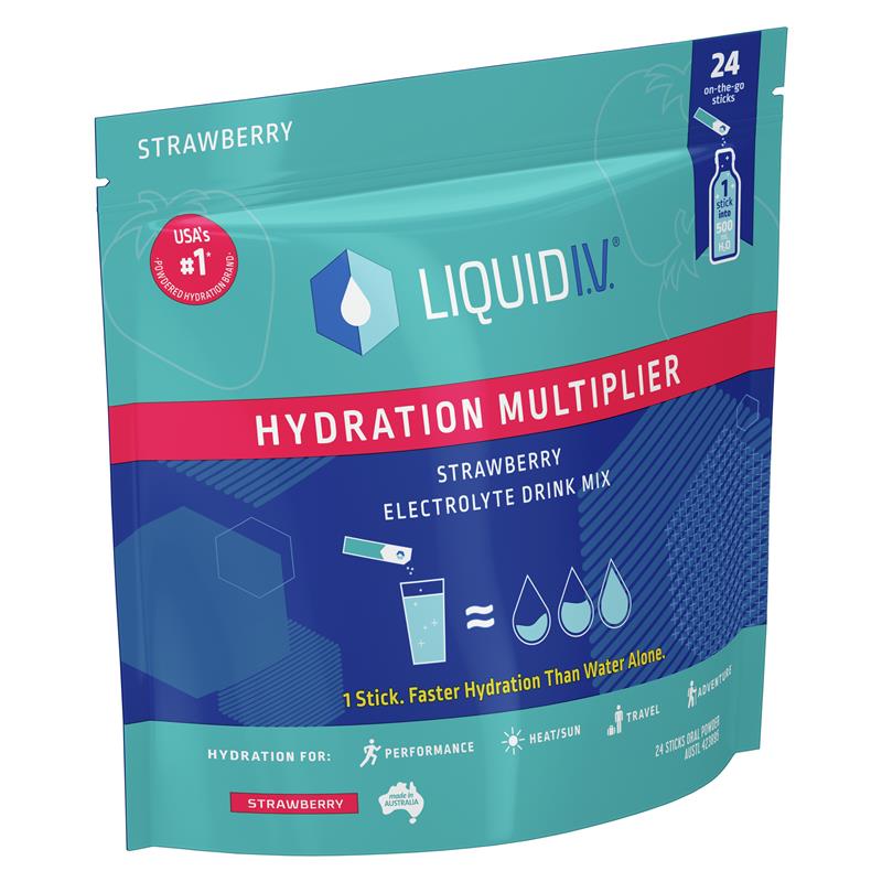 Liquid IV Hydration Electrolyte Drink Mix - Strawberry (24 Sachets)