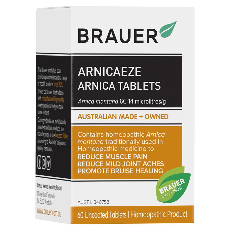 Brauer Arnicaeze 60 Tablets - Natural Muscle Pain Relief