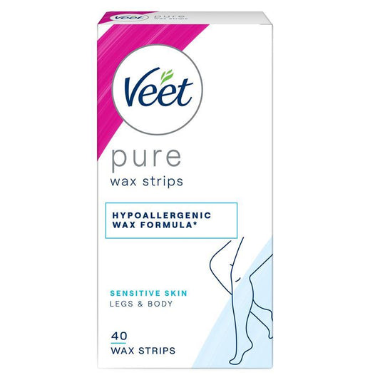 Veet Pure Cold Wax Strips for Legs - 40 Pack