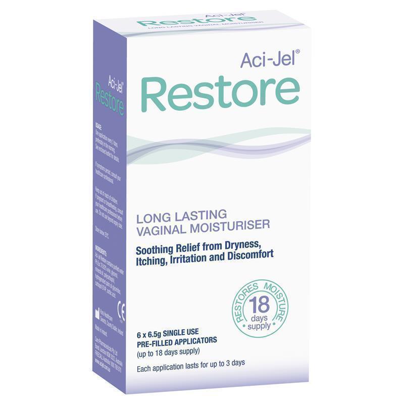 Aci-Jel Restore 6x6.5g Single-Use Vaginal Moisturizer, 18 Day Supply