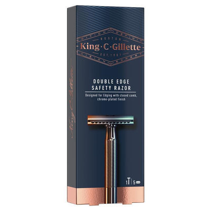 King C Gillette Double Edge Safety Razor + 5 Razor Blades - Ultimate Shaving Experience