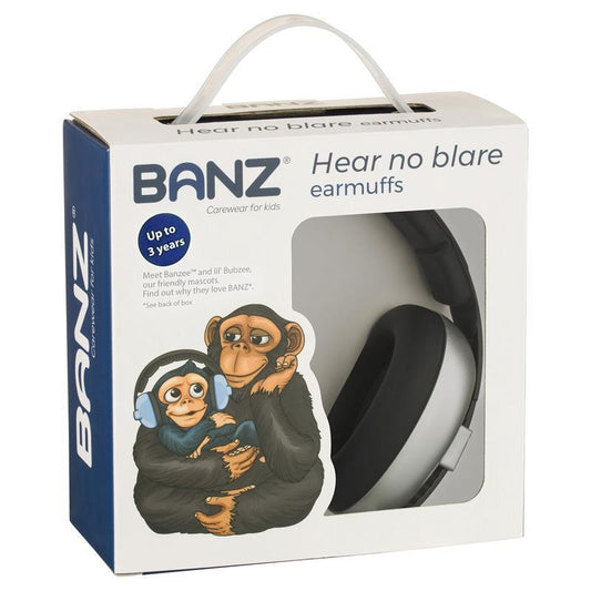 Banz Baby Hearing Protection Earmuffs - Silver (3+ Months to 2 Years)