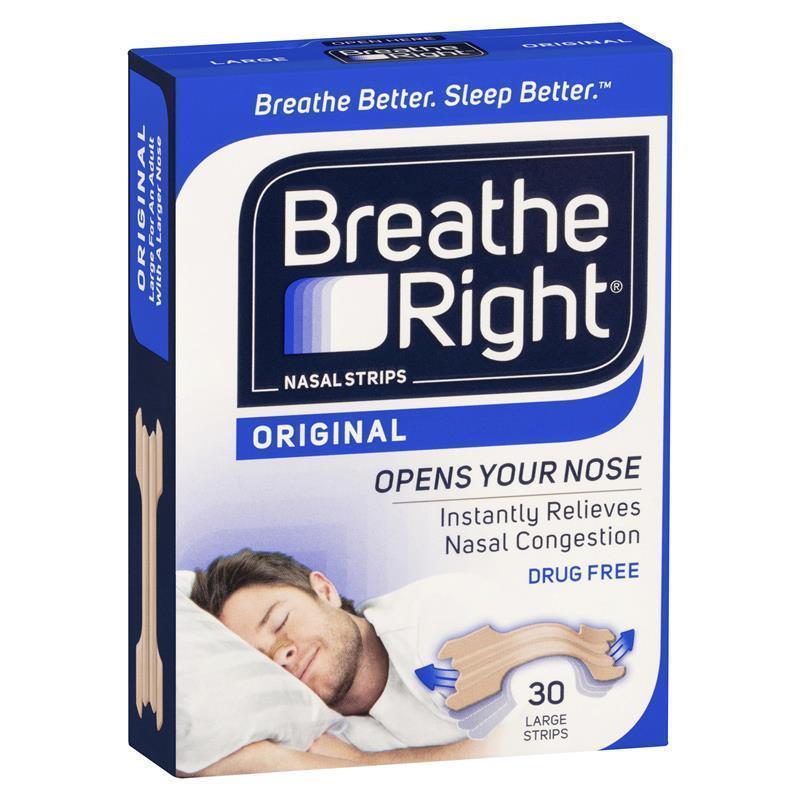 Breathe Right Nasal Strips Tan Large 30 Count