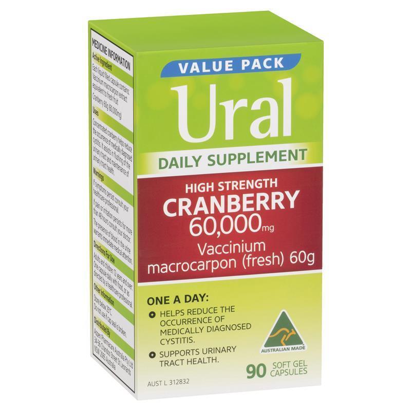 URAL High Strength Cranberry 60000mg 90 Capsules