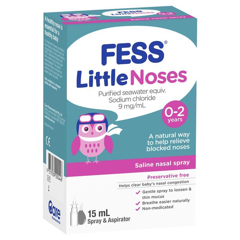 Fess Little Noses Saline Nose Spray + Aspirator 15ml
