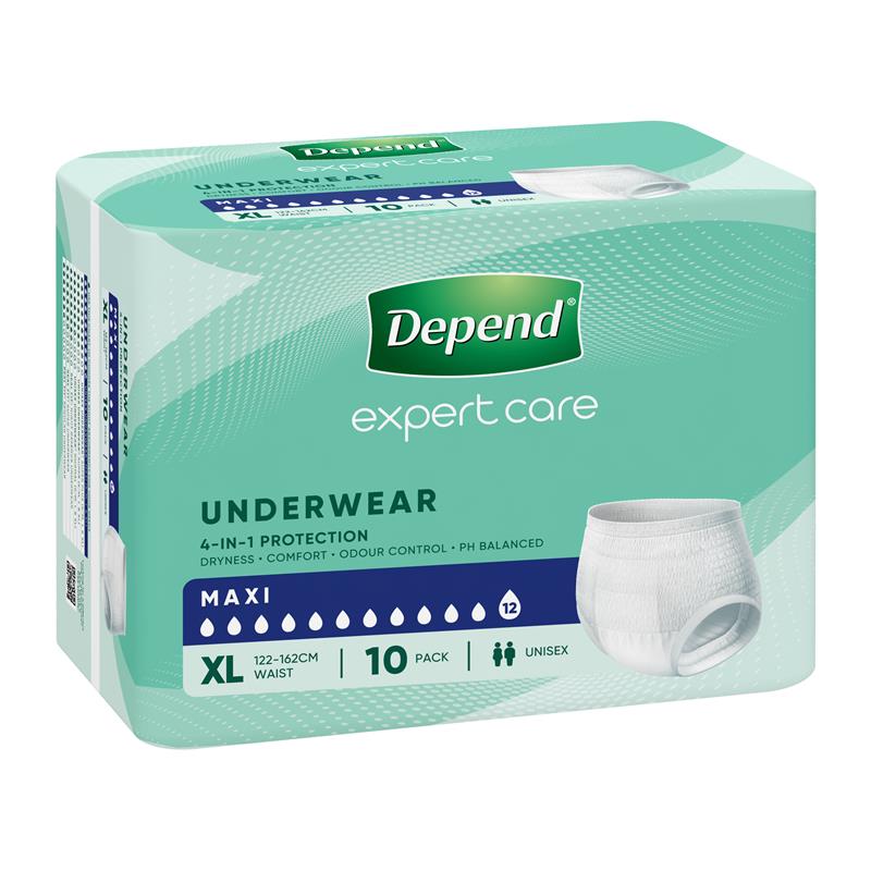 Depend Unisex Maxi Underwear Size XL 10 Pack Exclusive