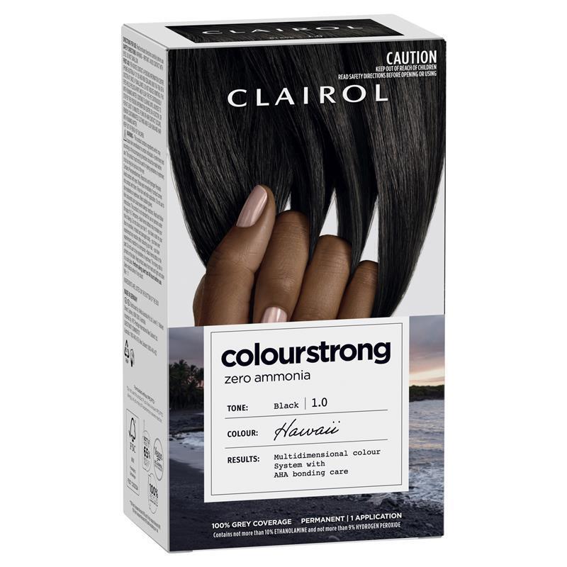 Clairol Colour Strong Permanent Colour Kit 1.0 Black - Ammonia Free