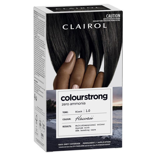 Clairol Colour Strong Permanent Colour Kit 1.0 Black - Ammonia Free
