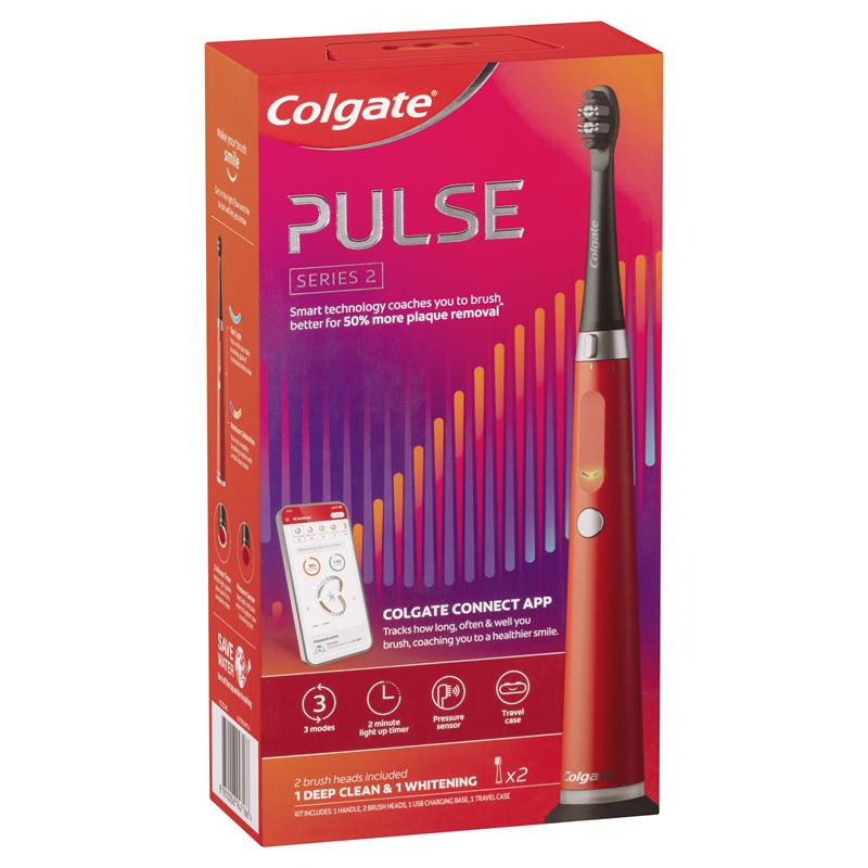 Colgate Power Toothbrush Series 2 Pulse Deep Clean & Whitening Red
