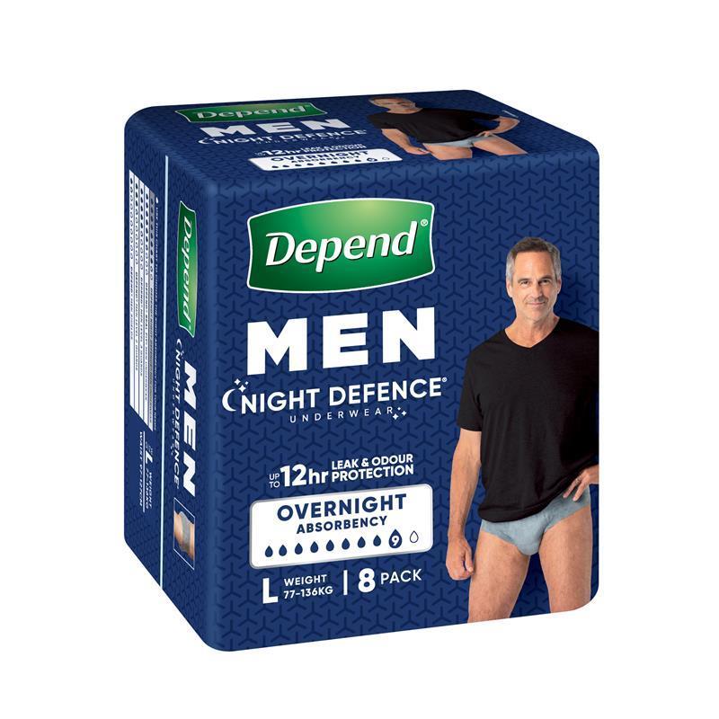 Depend Underwear Realfit Night Defence Male Large 8 Pack