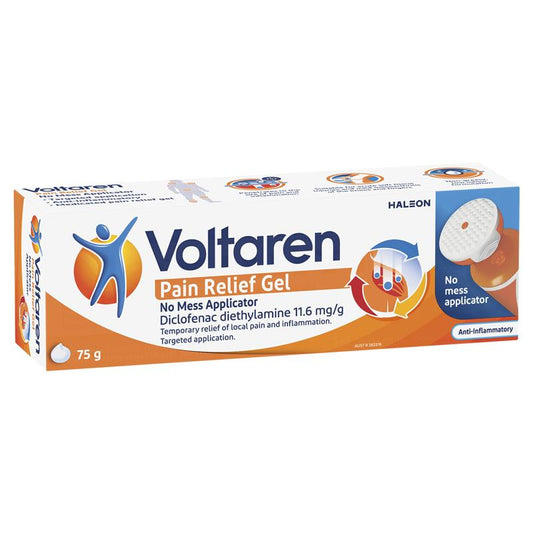 Voltaren Pain Relief Gel with No Mess Applicator - 75g for Targeted Relief