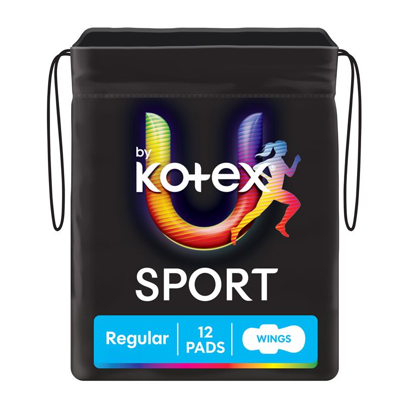 U by Kotex Sport Ultrathins Pads Regular Wing 12 Pack