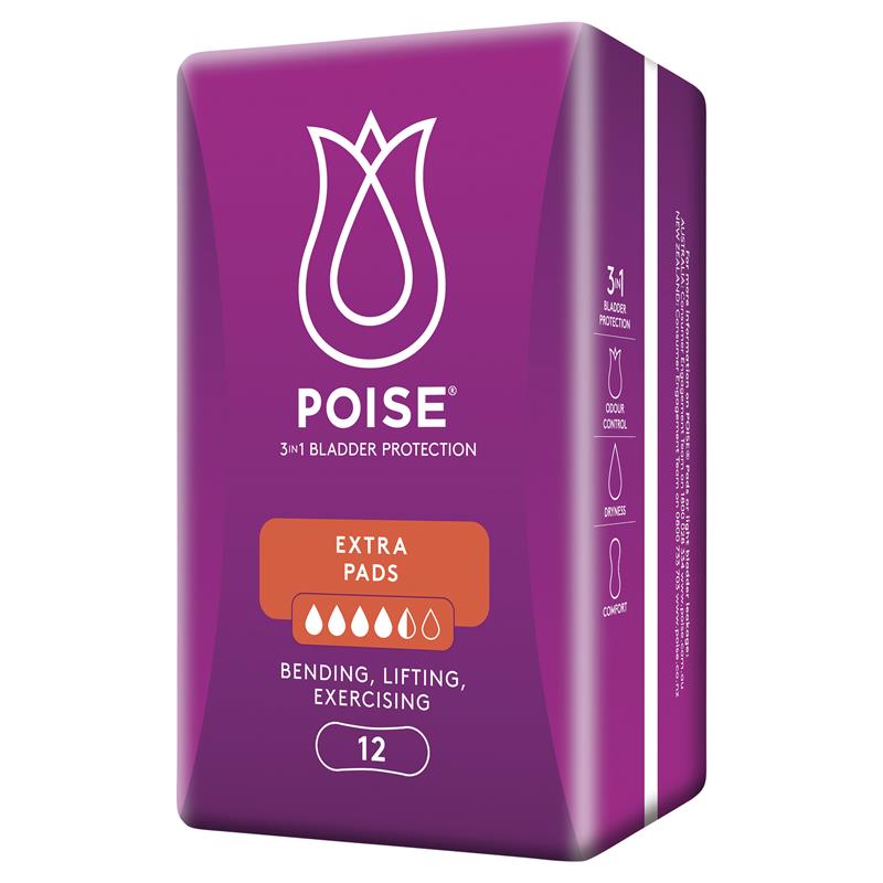 Poise Pads Extra 12 Pack - Reliable Bladder Leakage Protection