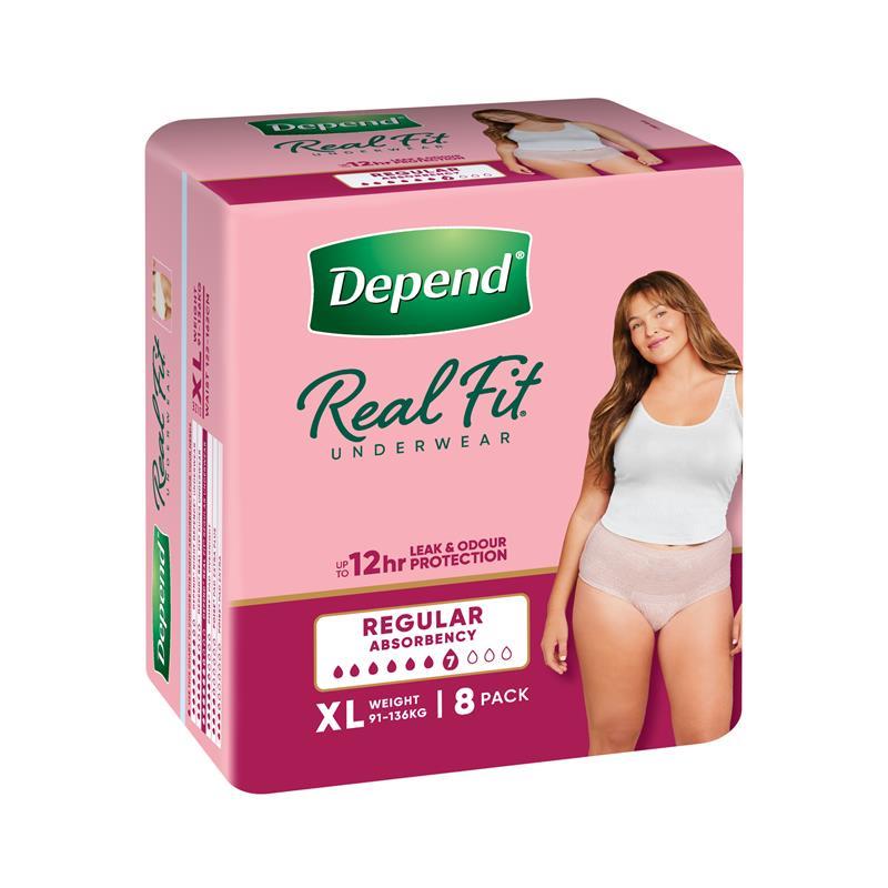 Depend Real Fit Underwear Female Extra Large 8 Pack