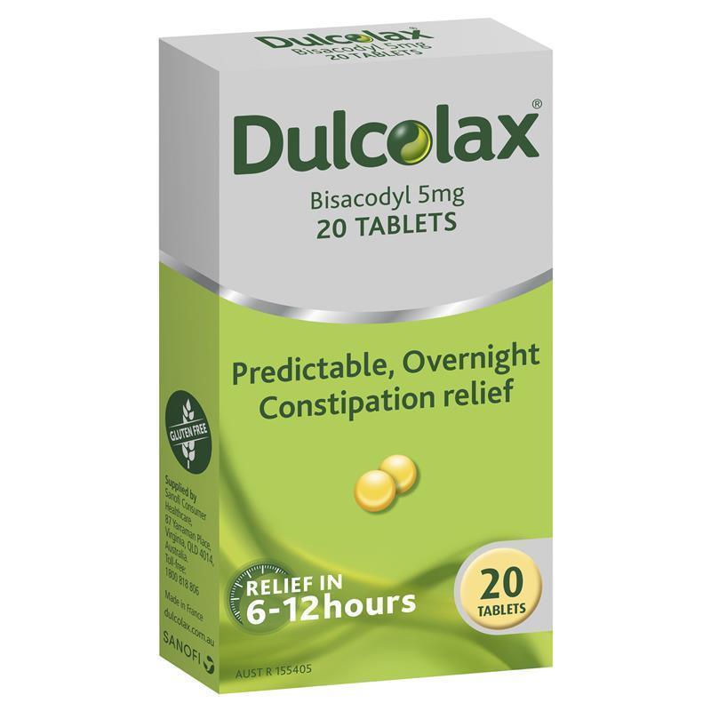 Dulcolax Laxatives 5mg - 20 Tablets for Overnight Relief