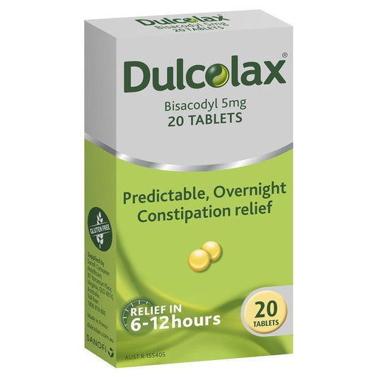 Dulcolax Laxatives 5mg - 20 Tablets for Overnight Relief