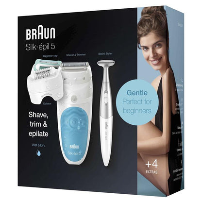 Braun Silk-Epi 5 SES5-810 Wet/Dry Epilator - White/Blue