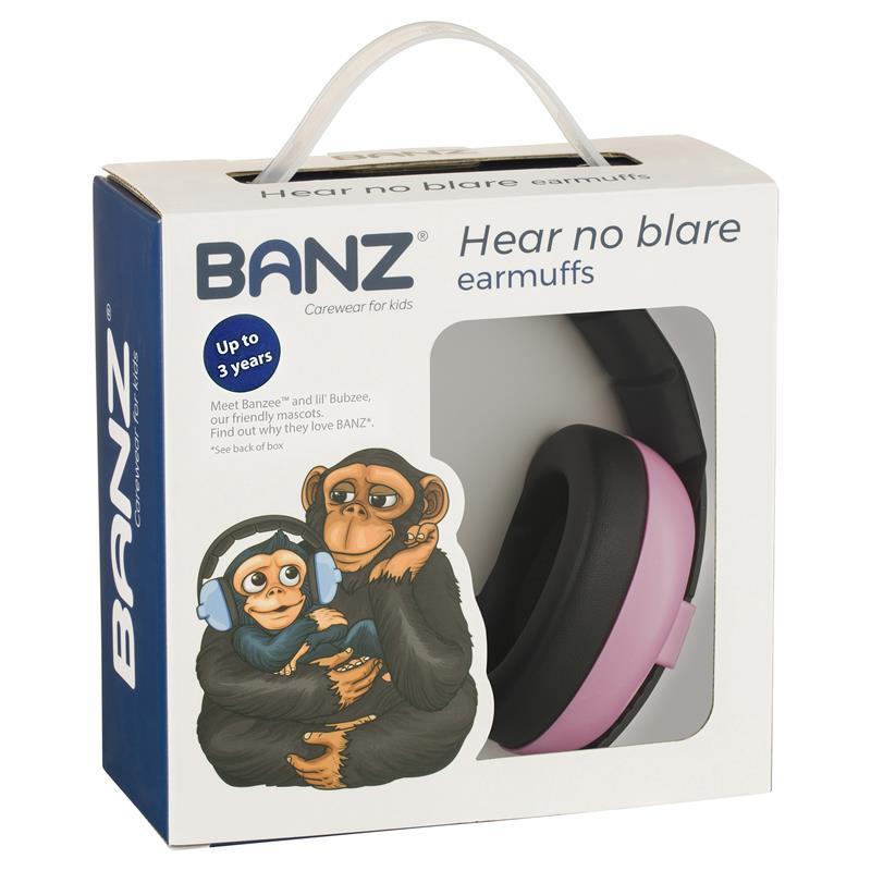Banz Baby Hearing Protection Earmuffs - Petal Pink (3+ Months to 2 Years)
