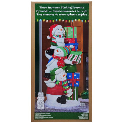 3 Stacked Snowman Christmas Decoration With LED Lights
