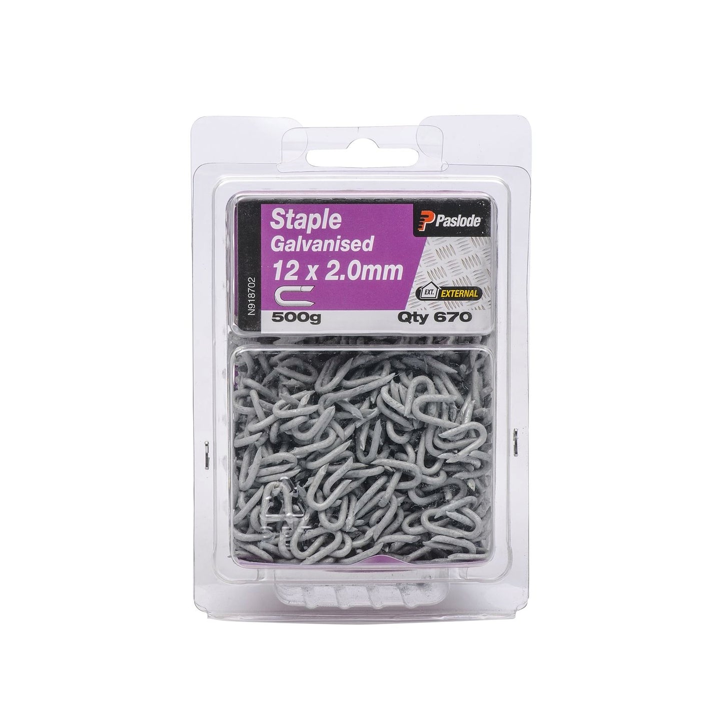 Paslode Galvanised Staple Nail - 12 x 2mm - 500g