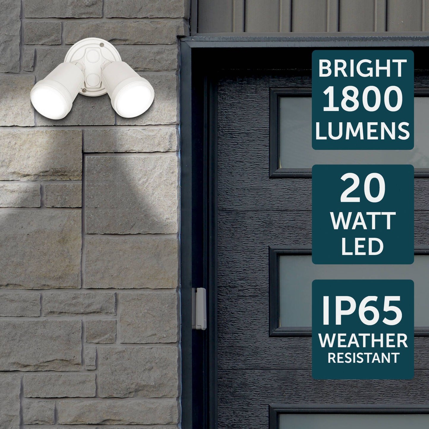 Brilliant Raptor III Twin Flood Light - 20W - 1800 Lumens - Beige