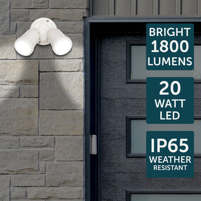 Brilliant Raptor III Twin Flood Light - 20W - 1800 Lumens - Beige
