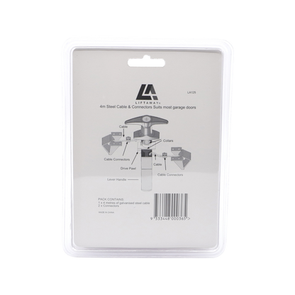 Liftaway Steel Cable - 4 Metres Galvanised - Durable Repair Kit