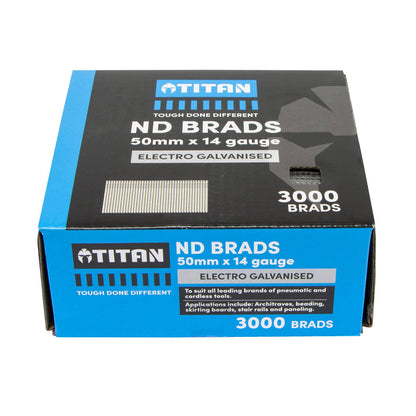 Titan Collated Nail Brads - 50mm - Electro Galvanised - 3000 Pack