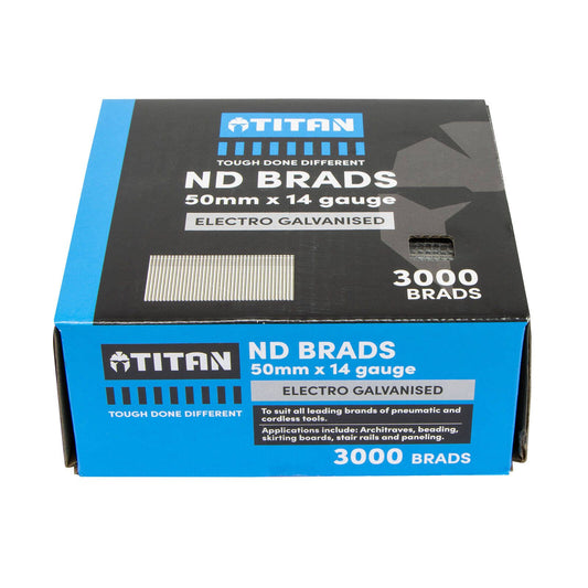 Titan Collated Nail Brads - 50mm - Electro Galvanised - 3000 Pack