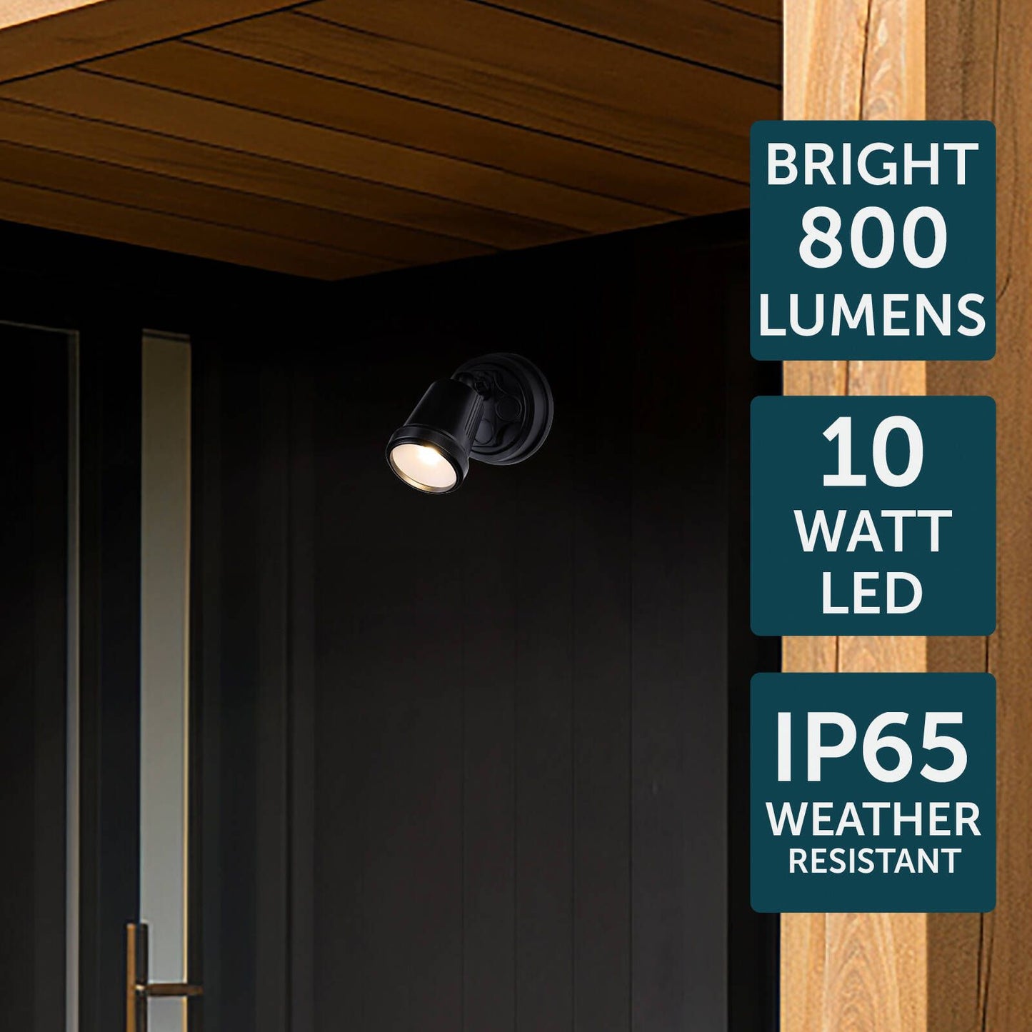 Brilliant Black Raptor III Single LED Flood Light - 800 Lumens