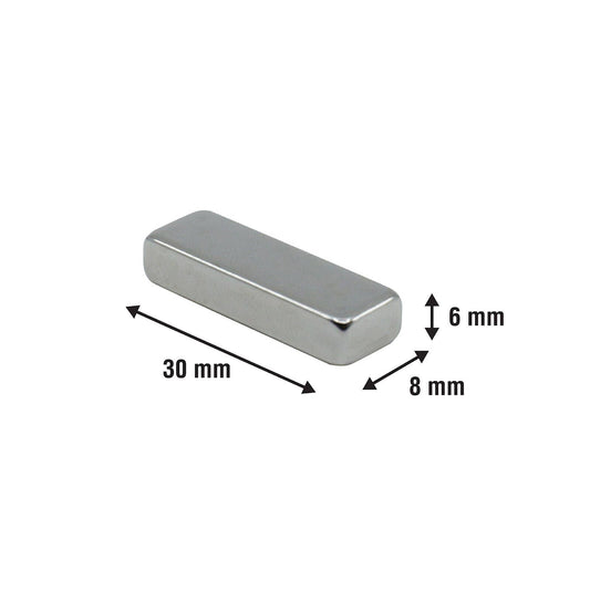 Everhang Neodymium Magnet Block - 30 x 10mm - 6 Pack