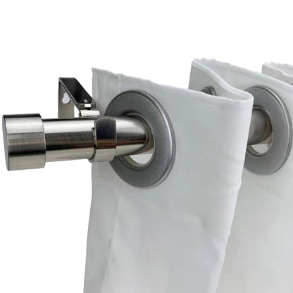 Pillar Curtain Rod Bracket - Brushed Chrome - 25mm & 32mm - 1 Pair
