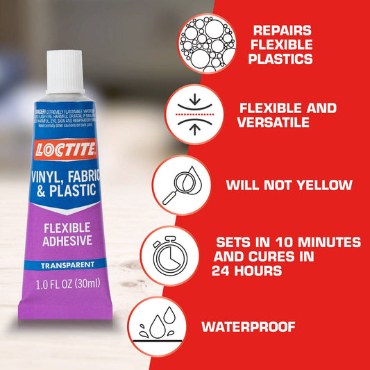 Loctite 30ml Vinyl Fabric and Plastic Flexible Adhesive - Clear