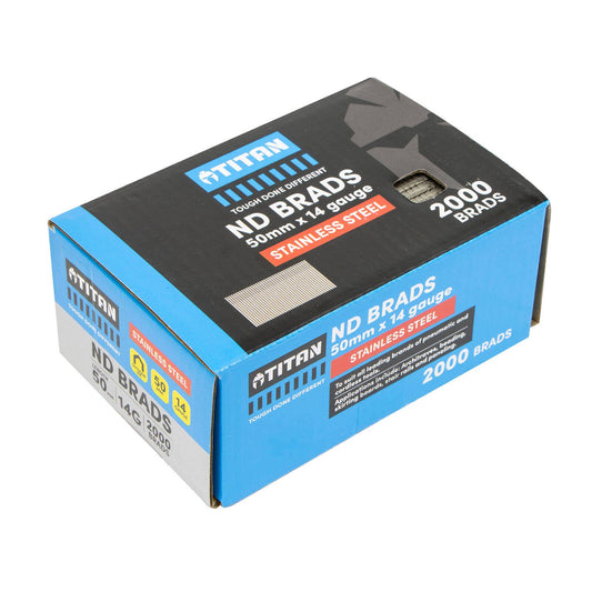 Titan Collated Nail Brads - 50mm - Stainless Steel - 2000 Pack