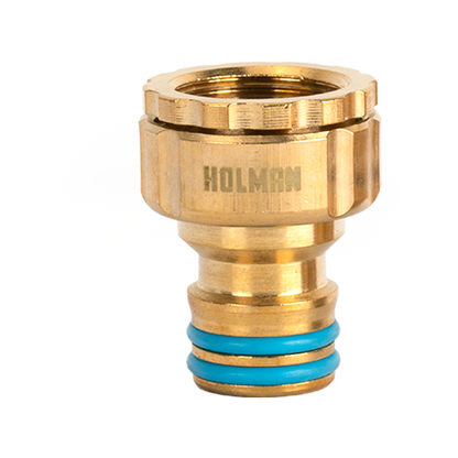 Holman Brass Hose Connector Set - 18mm - Durable - Easy Fit - Gold