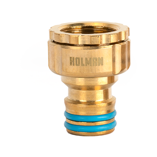 Holman Brass Hose Connector Set - 18mm - Durable - Easy Fit - Gold
