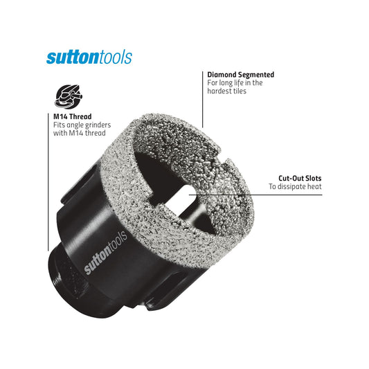 Sutton Tools Diamond Core Bit - 12mm M14