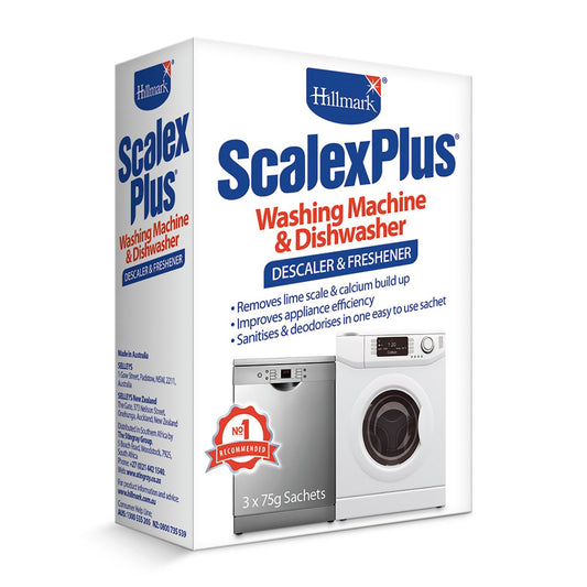 Hillmark ScalexPlus Washing Machine & Dishwasher Descaler & Refreshner - 3 x 75g