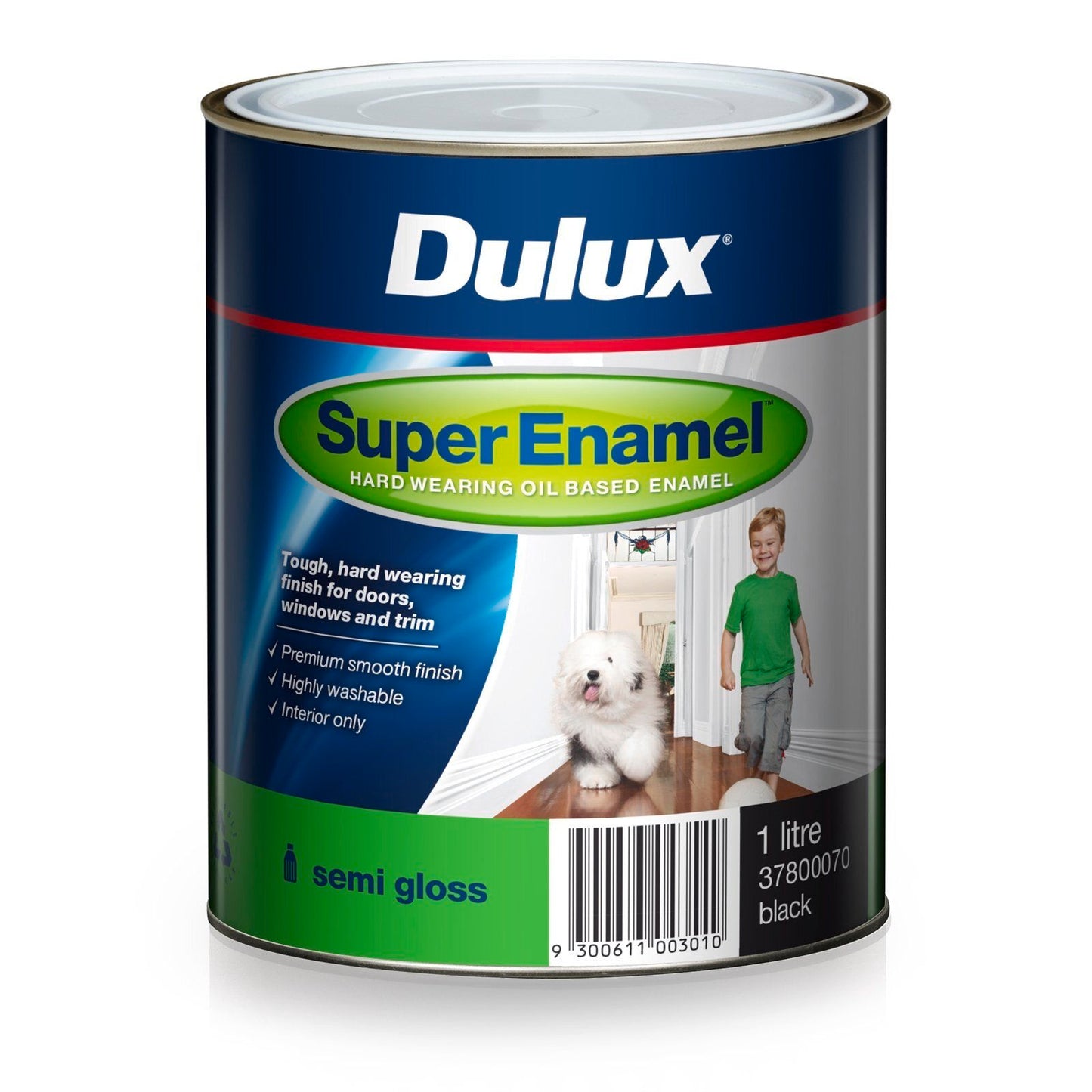 Dulux Super Enamel Paint - 1L - Semi Gloss Black