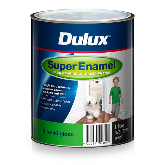 Dulux Super Enamel Paint - 1L - Semi Gloss Black