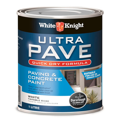 White Knight Ultra Pave Quick Dry Concrete Paint - 1L - White